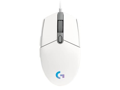 Egér, vezetékes, optikai, USB, gaming, LOGITECH, G102 Prodigy, fehér (LGEG102W)