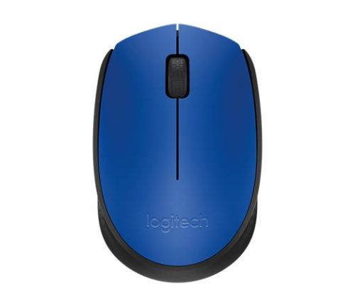 Egér, vezeték nélküli, optikai, közepes méret, USB, LOGITECH M171, kék (LGEM171BL)