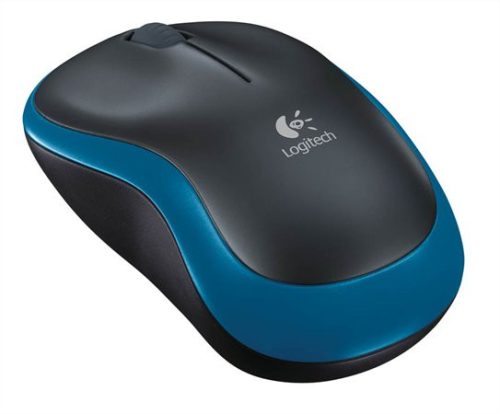 Egér, vezeték nélküli, optikai, közepes méret, USB, LOGITECH M185, kék (LGEM185B)