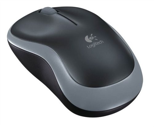 Egér, vezeték nélküli, optikai, közepes méret, USB, LOGITECH M185, szürke (LGEM185G)