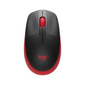   Egér, vezeték nélküli, optikai, USB, LOGITECH, M190, piros (LGEM190R)