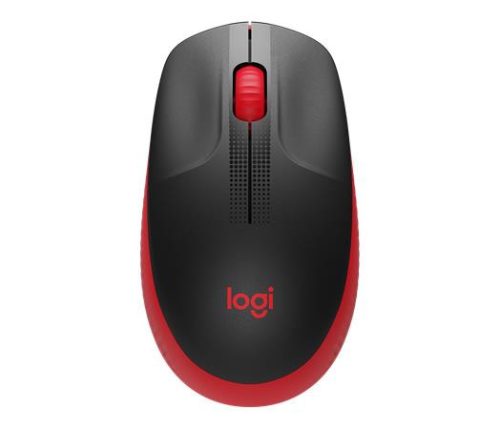 Egér, vezeték nélküli, optikai, USB, LOGITECH, M190, piros (LGEM190R)