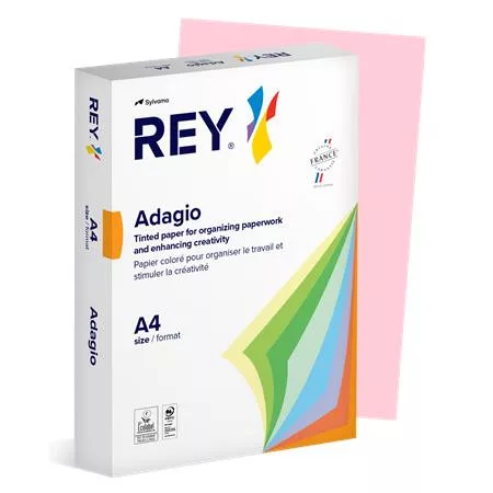 Másolópapír, színes, A4, 80 g, REY Adagio, pasztell rózsaszín (LIPAD48PR)