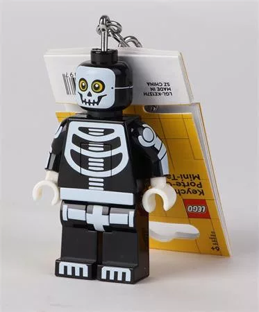 Kulcstartó, LED világítással, LEGO Skeleton Guy (LLGLKE137H)