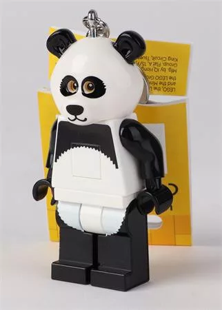 Kulcstartó, LED világítással, LEGO Panda Guy (LLGLKE195H)