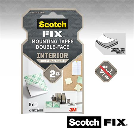 Ragasztó négyzetek, kétoldalú, 25,4 x 25,4 mm, 3M SCOTCH (LP111)