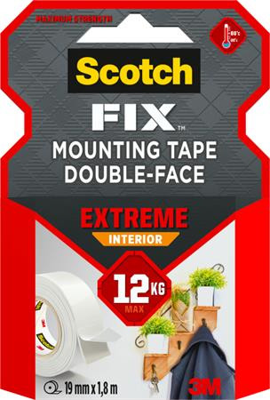 Ragasztószalag, kétoldalas, extra erős, 19 mm x 1,8 m, 3M SCOTCH Extreme Interior (LP1918P)