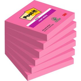   Öntapadó jegyzettömb, 76x76 mm, 6x90 lap, 3M POSTIT Super Sticky, pink (LP6546SSPNK6)