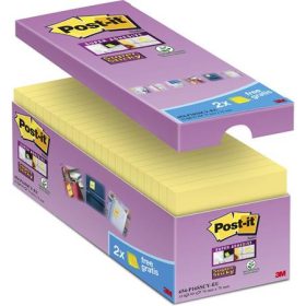   Öntapadó jegyzettömb csomag, 76x76 mm, 16x90 lap, 3M POSTIT Super Sticky, kanárisárga (LP654P16CS)