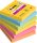 Öntapadó jegyzettömb, 76x76 mm, 6x90 lap, 3M POSTIT Super Sticky, Carnival, vegyes színek (LP654SSCARNP4)