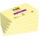 Öntapadó jegyzettömb csomag, 76x127 mm, 6x90 lap, 3M POSTIT Super Sticky, kanári sárga (LP6556SSCYEU)