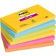 Öntapadó jegyzettömb, 76x127 mm, 6x90 lap, 3M POSTIT, Super Sticky, Carnival (LP6556SSR)