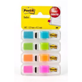   Jelölőcímke adagolóban, műanyag, 4x35 lap, 12x43 mm, 3M POSTIT, élénk színek (LP6834ABX)