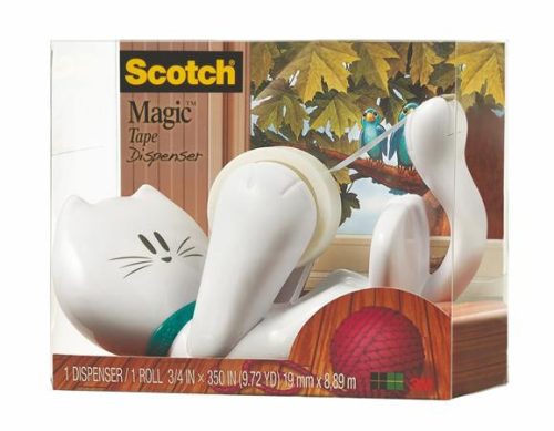 Ragasztószalag-adagoló, asztali, feltöltött, 3M SCOTCH C39, cica (LPC39)