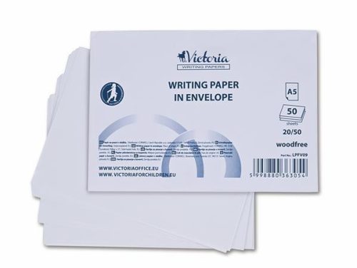 Írólap, famentes, A5, 20/50, VICTORIA PAPER Borítékos 60g (LPFV09)