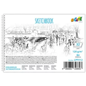   Vázlatfüzet, famentes, B4, spirál, 32 lap, COOL BY VICTORIA (LPFV12)