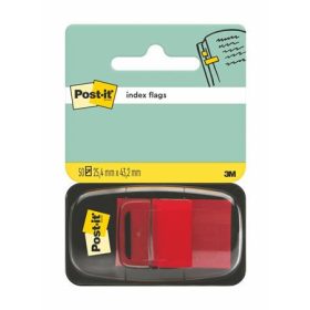   Jelölőcímke, műanyag, 50 lap, 25x43 mm, 3M POSTIT, piros (LPJ6801)