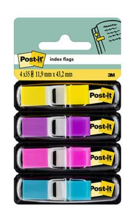 Jelölőcímke, műanyag, 4x35 lap, 12x43 mm, 3M POSTIT, élénk vegyes (LPJ6834AB)