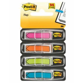   Jelölőcímke, műanyag, 4x24 lap, 11,9x43,2 mm, nyíl, 3M POSTIT, vegyes (LPJ684ARR4)