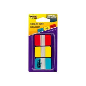   Jelölőcímke, műanyag, megerősített, 3x22 lap, 25x38 mm, 3M POSTIT, vegyes (LPJ686RYB)