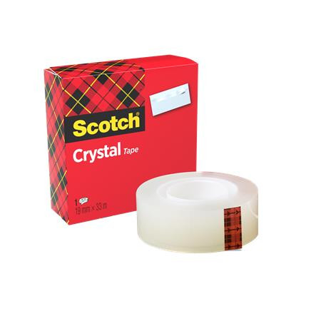 Ragasztószalag, 19 mm x 33 m, 3M SCOTCH Crystal (LPM60019)