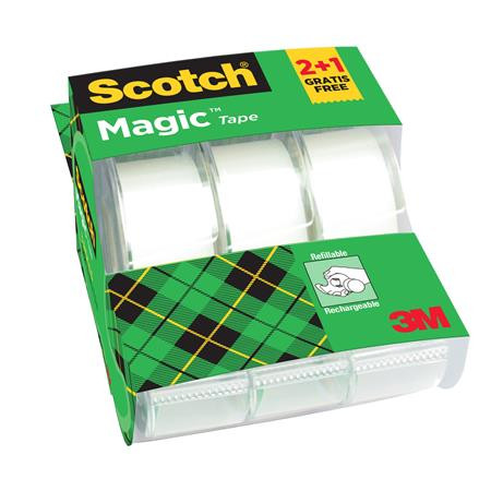 Ragasztószalag, adagolón, kézi, 19 mm x 7,5 m, 3M SCOTCH Magic Tape 810,2+1 (LPM81975DG)