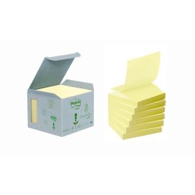   Öntapadó jegyzettömb, Z, 76x76 mm, 6x100 lap, környezetbarát, 3M POSTIT, sárga (LPR3301B)