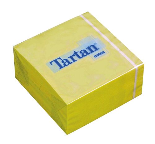 Öntapadó jegyzettömb, 76x76 mm, 400 lap, TARTAN, sárga (LPT7676YN)