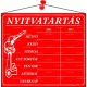 Információs tábla, 20x17,5 cm, Nyitvatartás, piros (LUIN003)