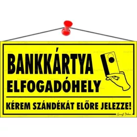   Információs tábla, 22,5x12,5 cm, Bankkártya elfogadóhely (LUIN020)