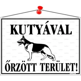   Információs tábla, 35x25 cm, Kutyával őrzött terület! (LUIN035)