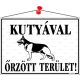 Információs tábla, 35x25 cm, Kutyával őrzött terület! (LUIN035)