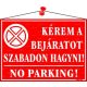 Információs tábla, 35x25 cm, Kérem a bejáratot szabadon hagyni!, piros (LUIN042)