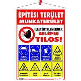   Információs tábla, 50x35 cm, Építési terület! (LUIN044)