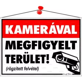   Információs tábla, 35x25 cm, Kamerával megfigyelt terület (LUIN049)