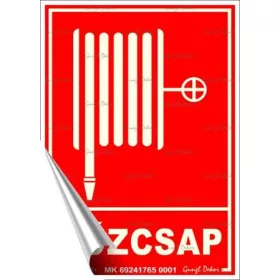   Információs matrica, 12,5x17,5 cm, fluoreszkáló, utánvilágítós, Tűzcsap (LUIN068)