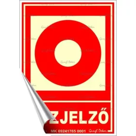   Információs matrica, 12,5x17,5 cm, fluoreszkáló, utánvilágítós, Tűzjelző (LUIN069)