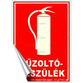   Információs matrica, 12,5x17,5 cm, fluoreszkáló, utánvilágítós, Tűzoltókészülék (LUIN070)