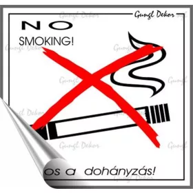   Információs matrica, 8,7x8,3 cm, Tilos a dohányzás! (LUIN074)