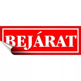 Információs matrica, 14x5 cm, Bejárat, piros (LUIN081)