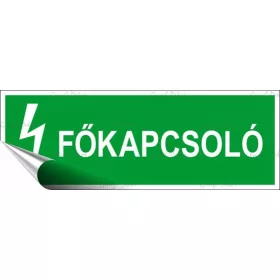 Információs matrica, 14x5 cm, Főkapcsoló (LUIN084)