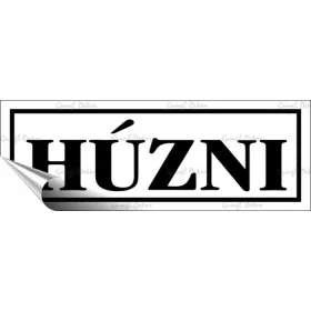 Információs matrica, 14x5 cm, Húzni, fehér (LUIN086)