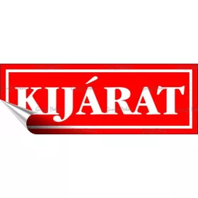 Információs matrica, 14x5 cm, Kijárat, piros (LUIN089)