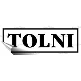 Információs matrica, 14x5 cm, Tolni, fehér (LUIN090)