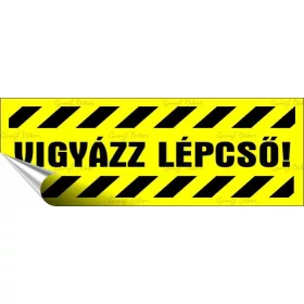 Információs matrica, 14x5 cm, Vigyázz lépcső! (LUIN093)