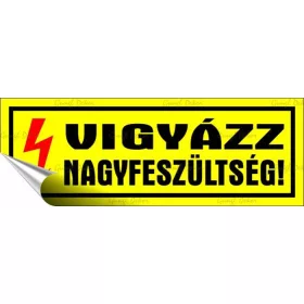   Információs matrica, 14x5 cm, Vigyázz nagyfeszültség! (LUIN094)