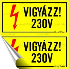 Információs matrica, 10x10 cm, 230 V (LUIN095)