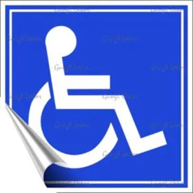 Információs matrica, 10x10 cm, rokkant piktogram (LUIN099)