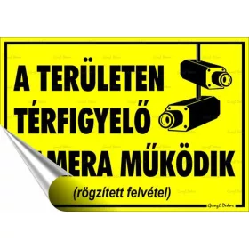   Információs matrica, 25x17,5 cm, Térfigyelő kamera (LUIN108)