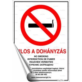   Információs matrica, 21x30 cm, Tilos a dohányzás! (LUIN110)